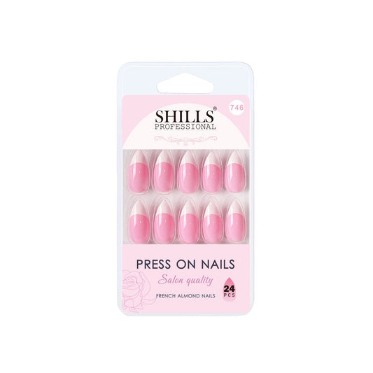 Shills Professional Reusable Press On Nails French Almond - SPN746