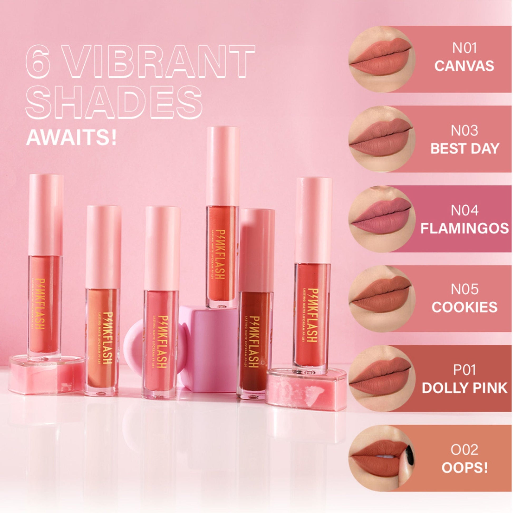 PINKFLASH Melting Matte Lip Cream - N04 Flamingos