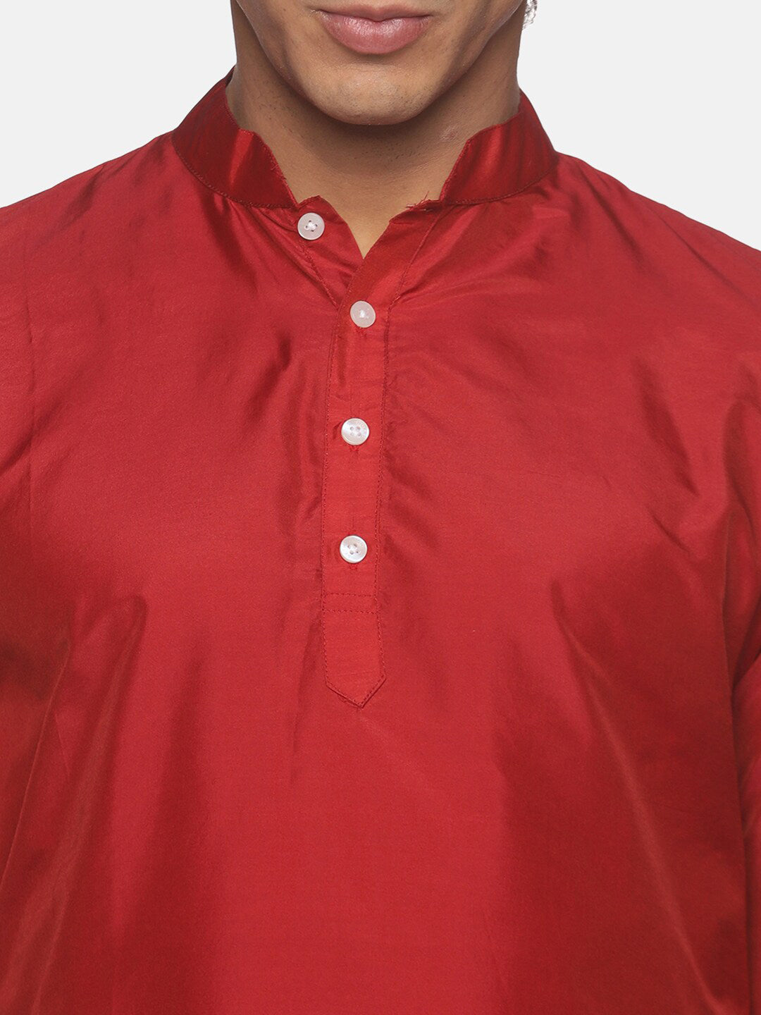 Sethukrishna Men Maroon Kurta with Pyjamas