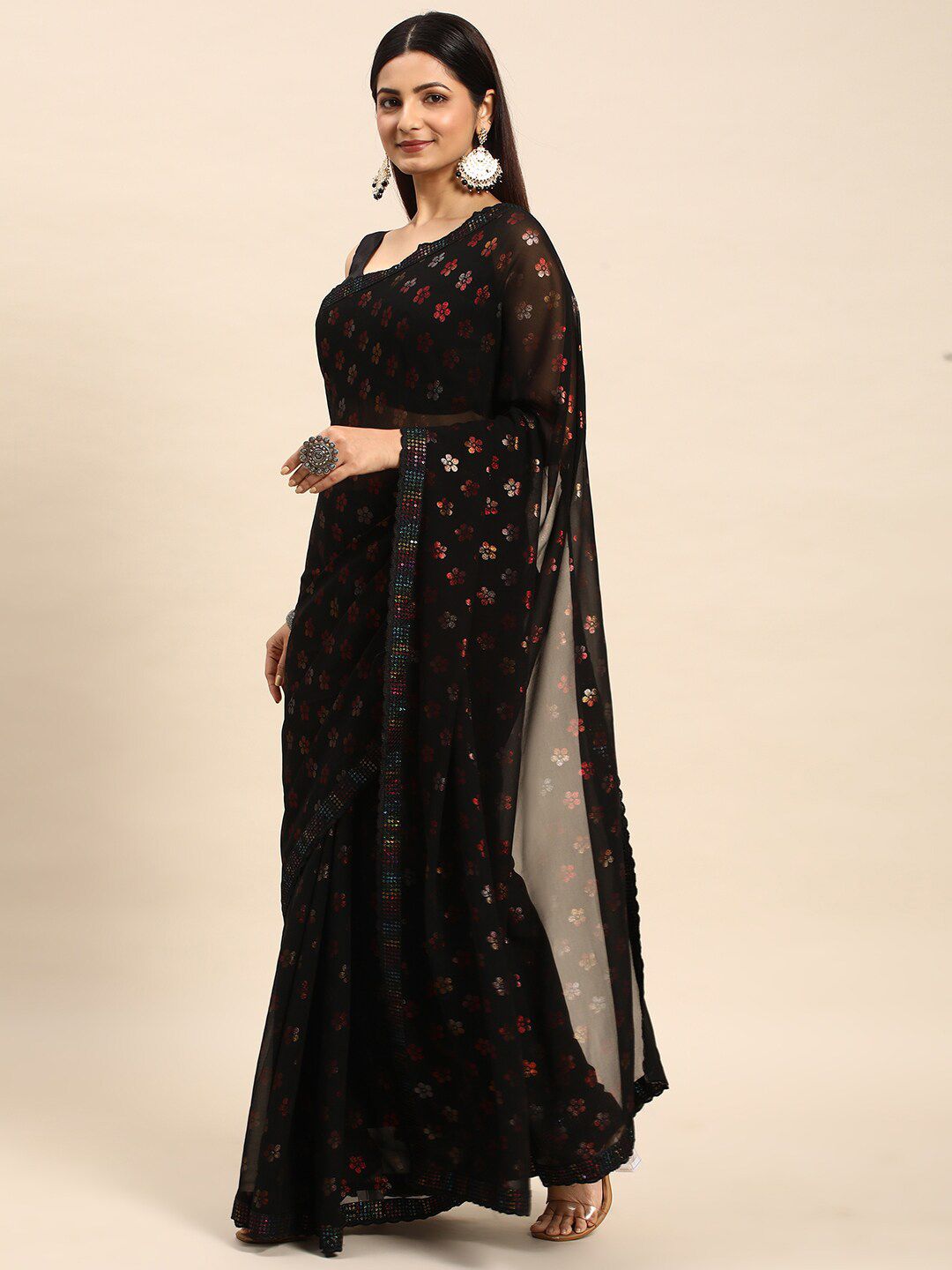 kasee Floral Printed Sequinned Saree
