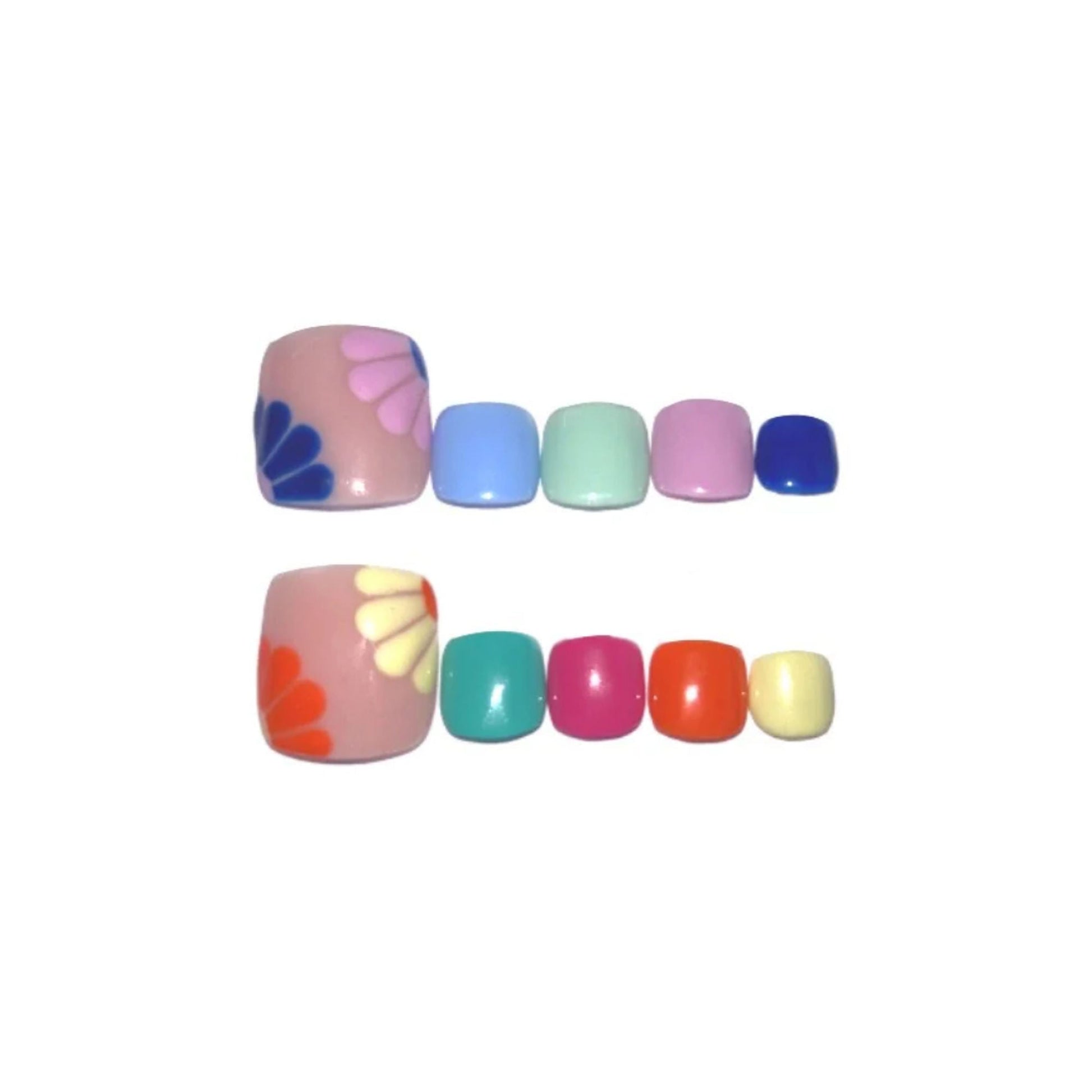 SOEZI Bold And Bright Toezi Reusable Press On Nails - Ready To Wear Kit