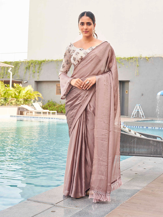 Tikhi Imli satin Grab2Buy with sequence embroidered blouse 