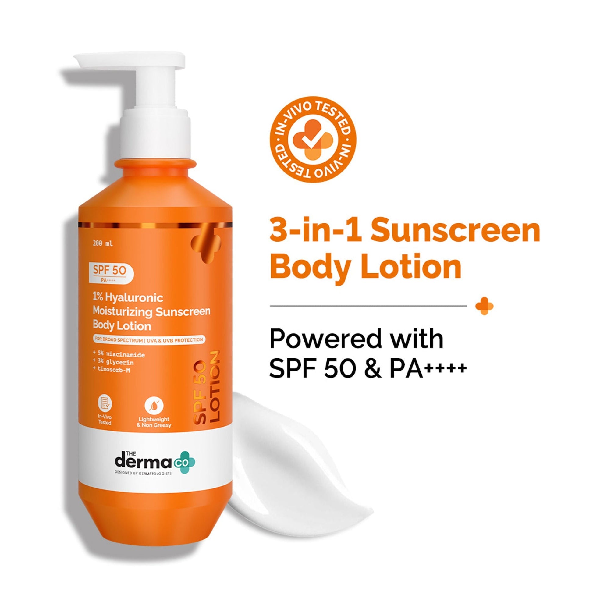 The Derma Co 1% Hyaluronic Moisturizing Sunscreen Body Lotion SPF 50 PA++++  Grab2Buy The Derma Co Grab2Buy