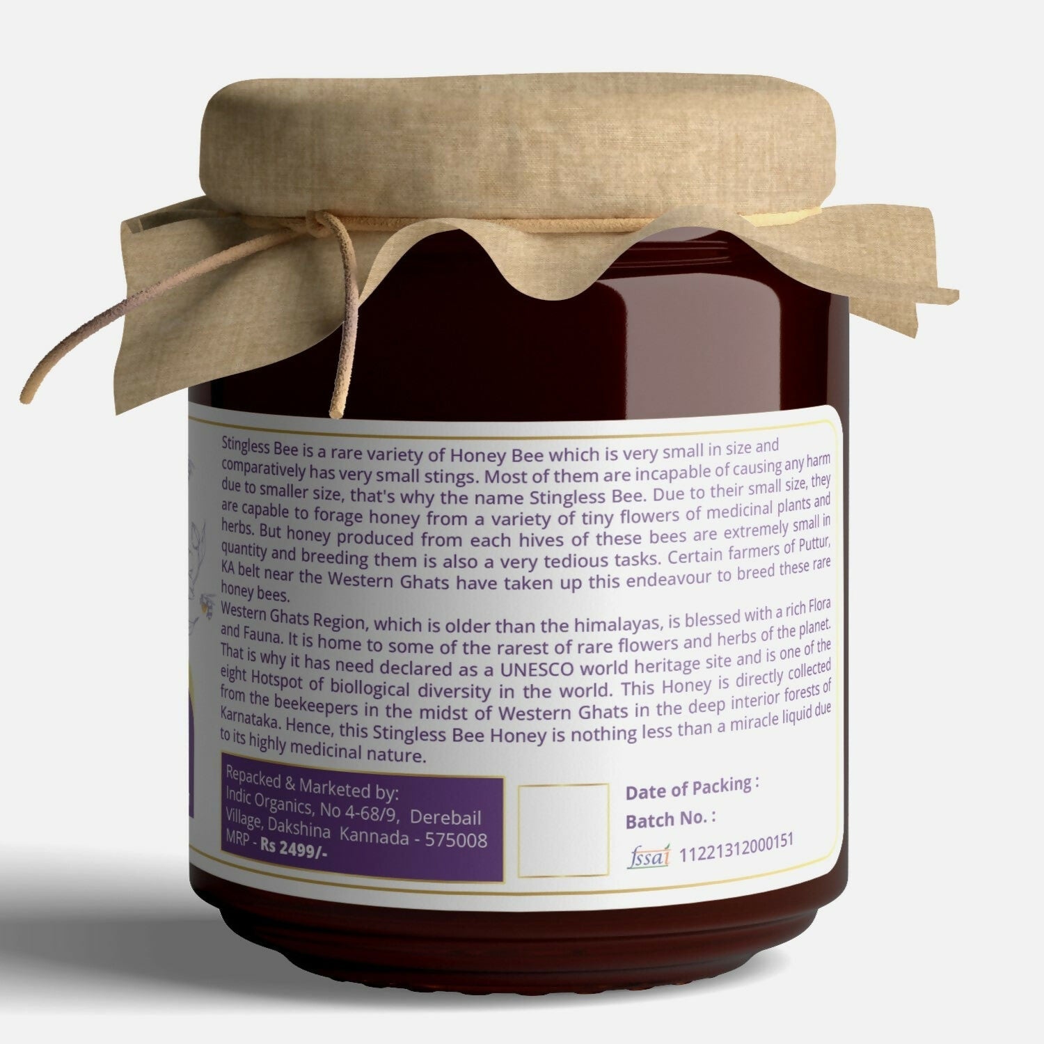 Indic Organics Small Stingless Bee Raw Honey from Western Ghats - Grab2buy