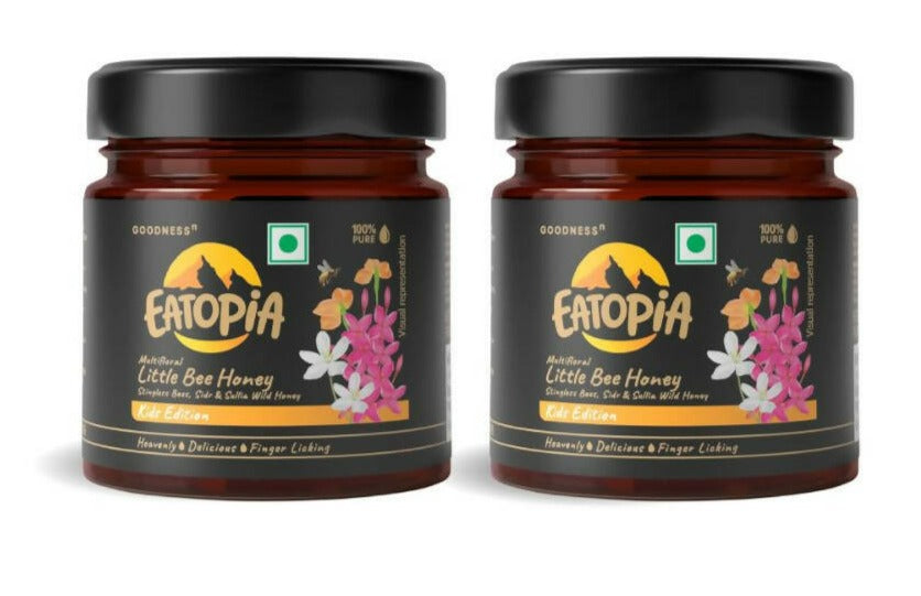 Eatopia Little Bee, Stingless Bees Natural Honey for Kids - Sidr & Sullia Honey