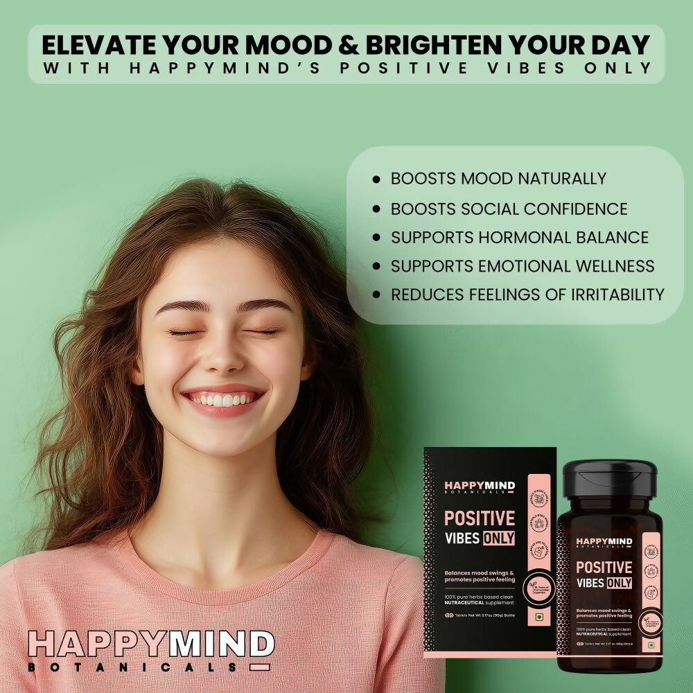 HappyMind Botanicals Positive Vibes Only Veg Tablets 