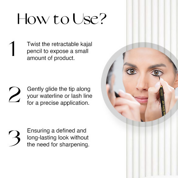 Nourish Mantra Jet Gaze Kajal Urban Rani - Black with Almond Oil & Vitamin E 