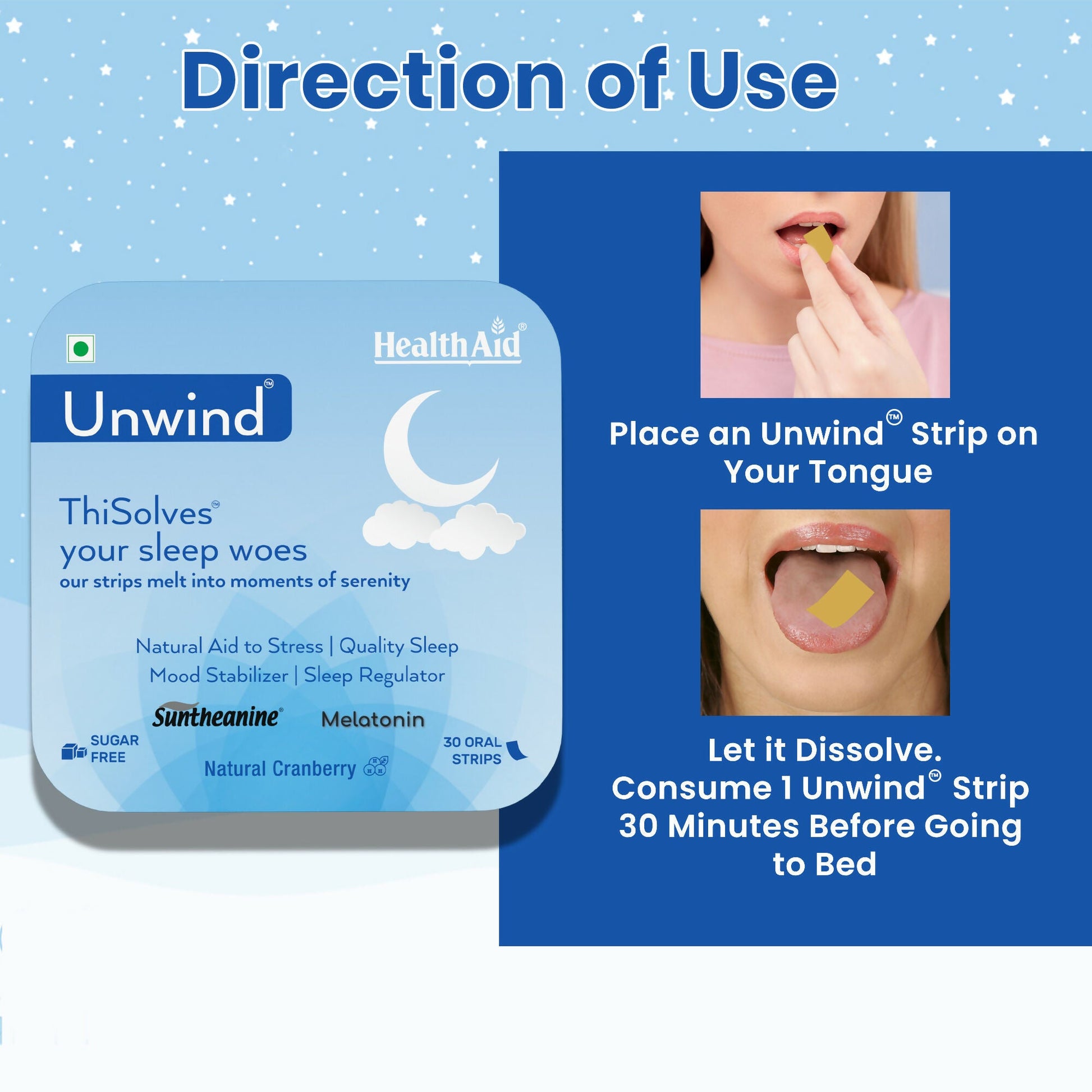 HealthAid Unwind ThiSolves Oral Strips - Grab2buy