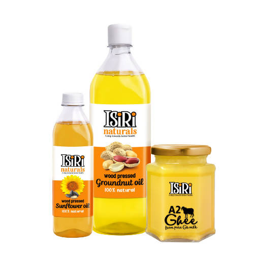 Isiri A2 Ghee + Groundnut Oil + Sunflower Oil Combo | Natural & Pure Oils with Organic Desi Ghee 
