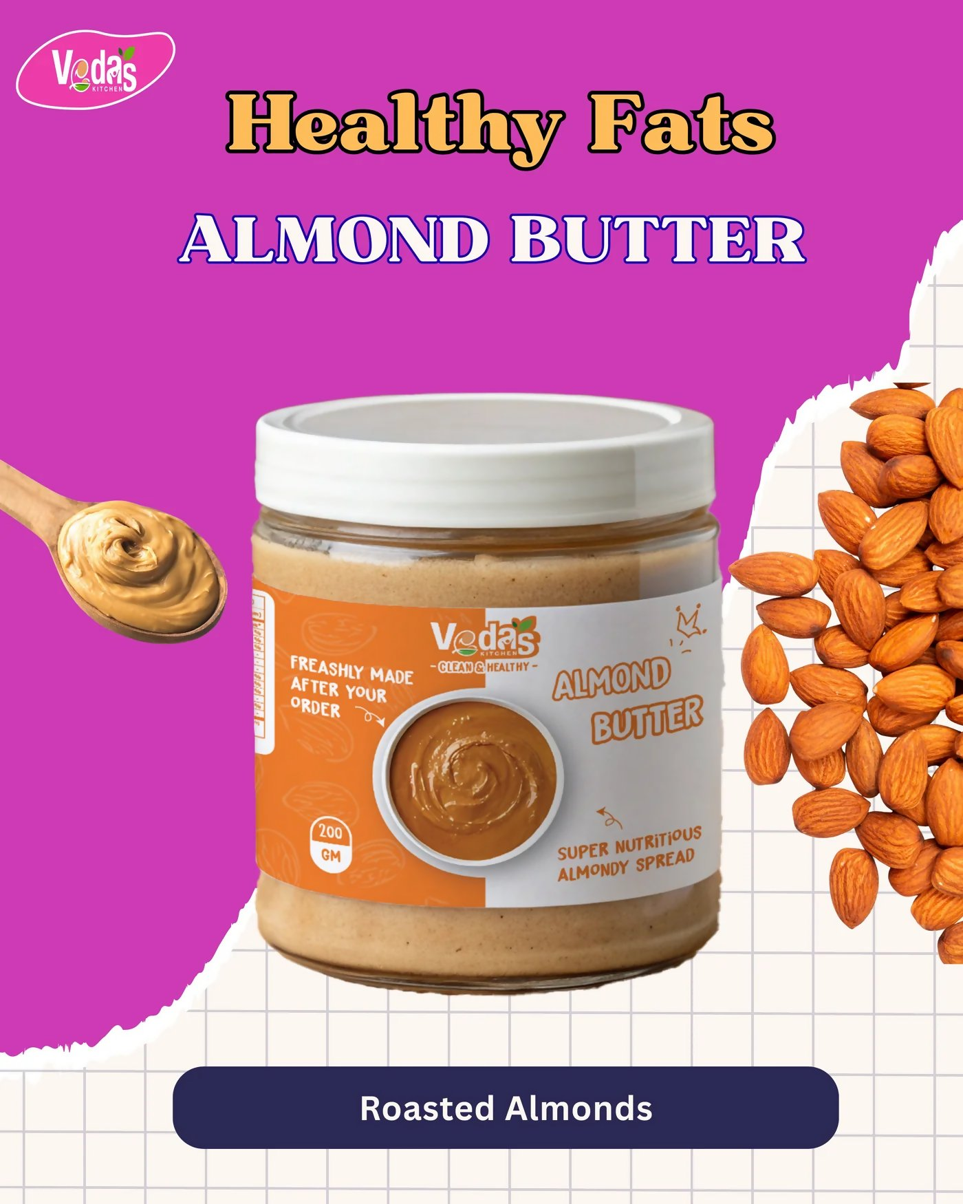 Vedas Kitchen Almond Butter  Grab2Buy Vedas Kitchen Grab2Buy