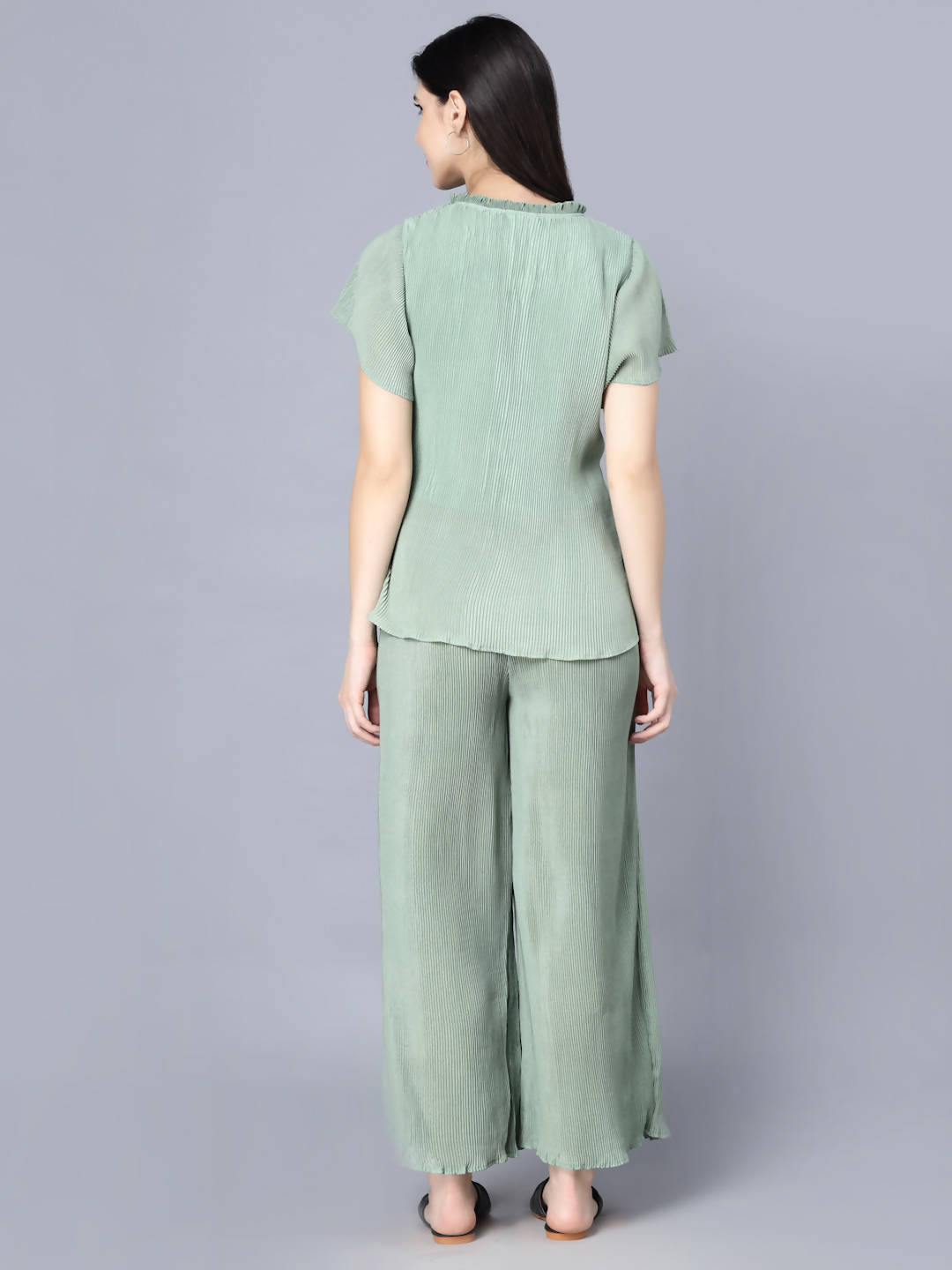 Myshka Women Green Top with Palazzos
