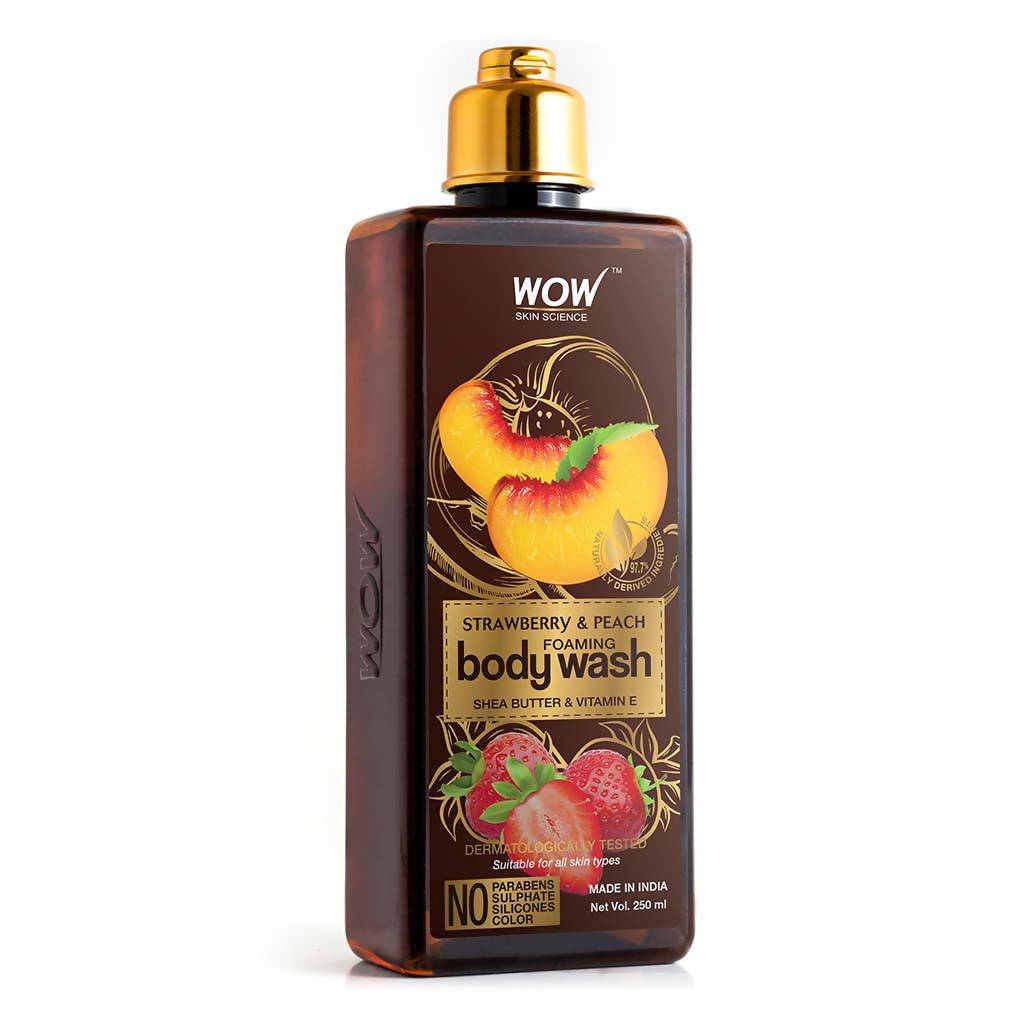 Wow Skin Science Strawberry & Peach Foaming Body Wash  Grab2Buy Wow Skin Science Grab2Buy