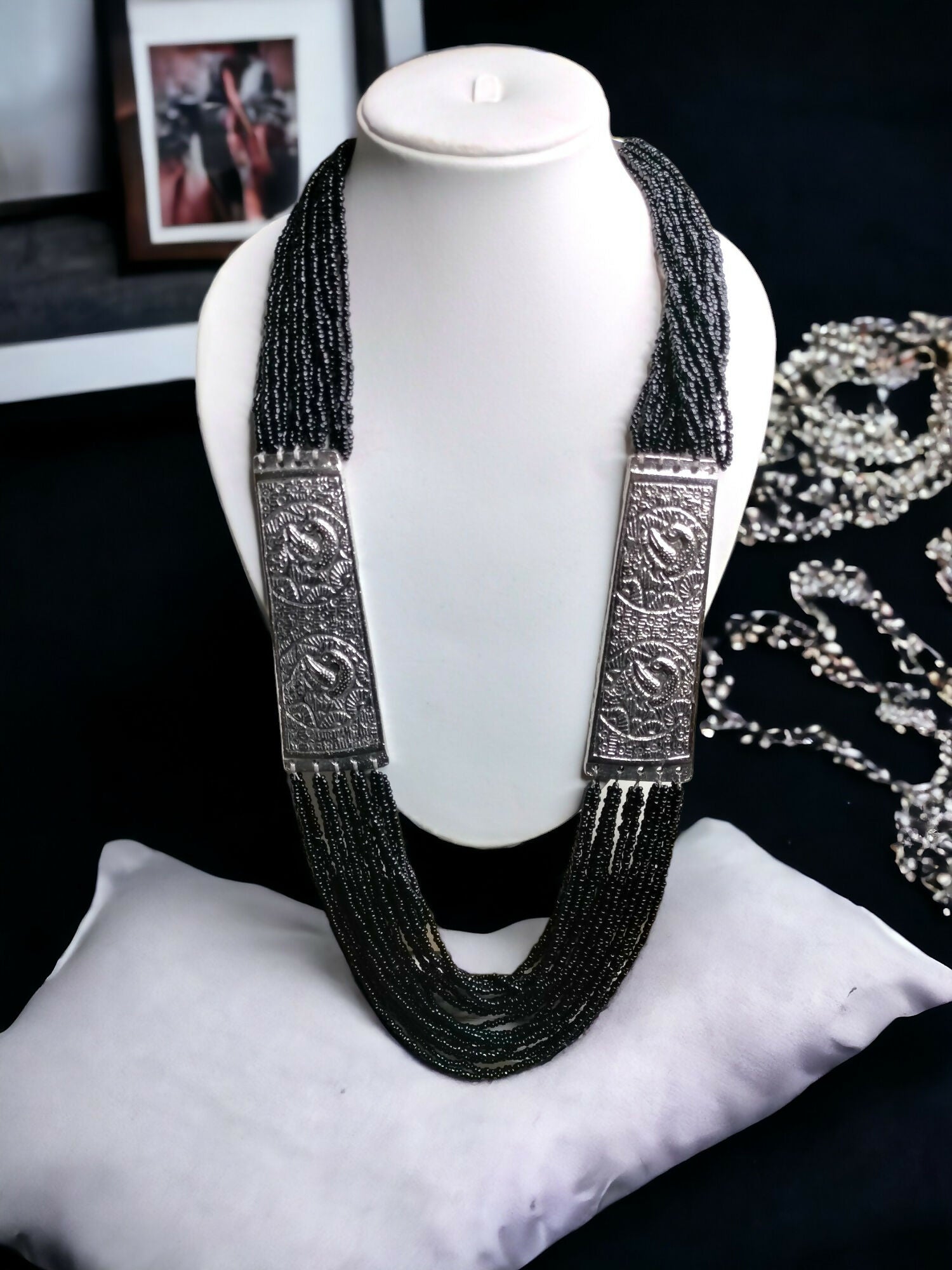 Inhanns Saree Shobha Statement Necklace - Black