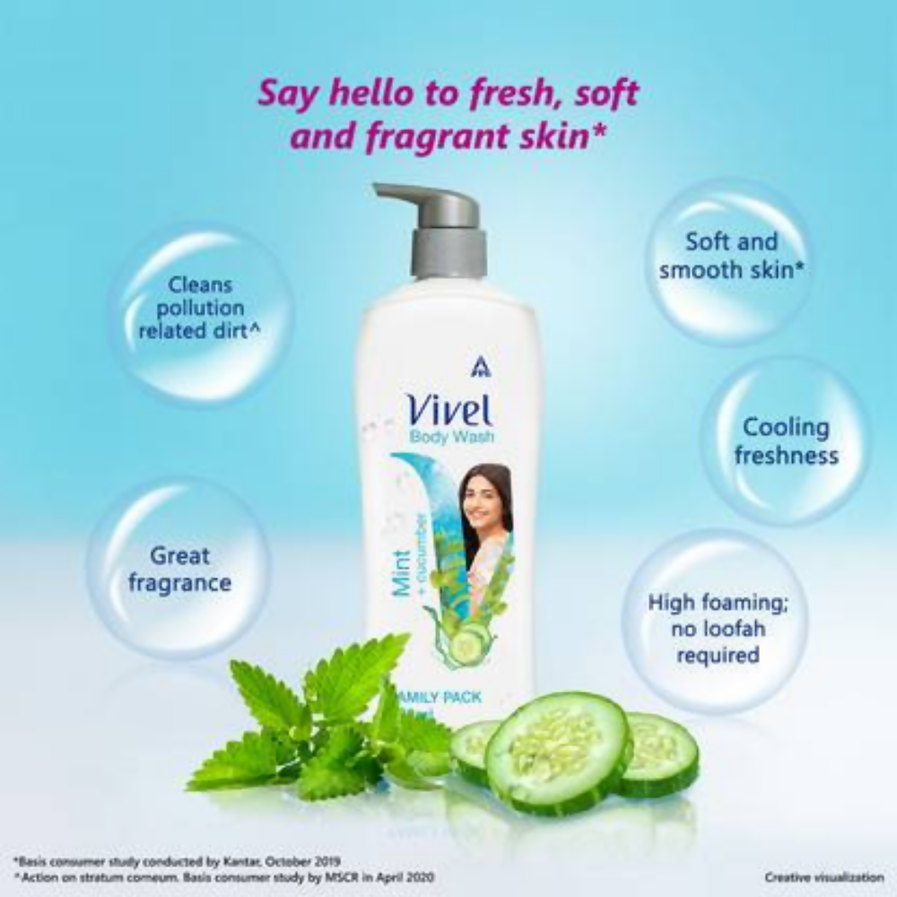 Vivel Body Wash, Lavender & Almond Oil And Mint & Cucumber, Shower Creme Combo Pack  Grab2Buy Vivel Grab2Buy