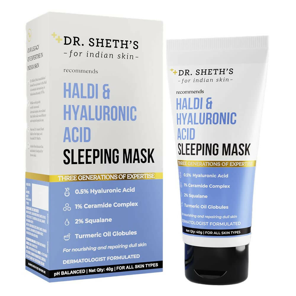 Dr. Sheth's Haldi & Hyaluronic Acid Sleeping Mask Cream For Even Tone, Acne, Dullness & Hydration, For All Skin Types - Limited Time Offer | Grab2Buy