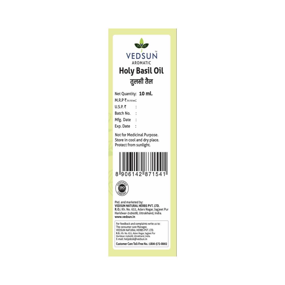 Vedsun Naturals Tulsi/Holy Basil Oil Pure & Organic for Skin 