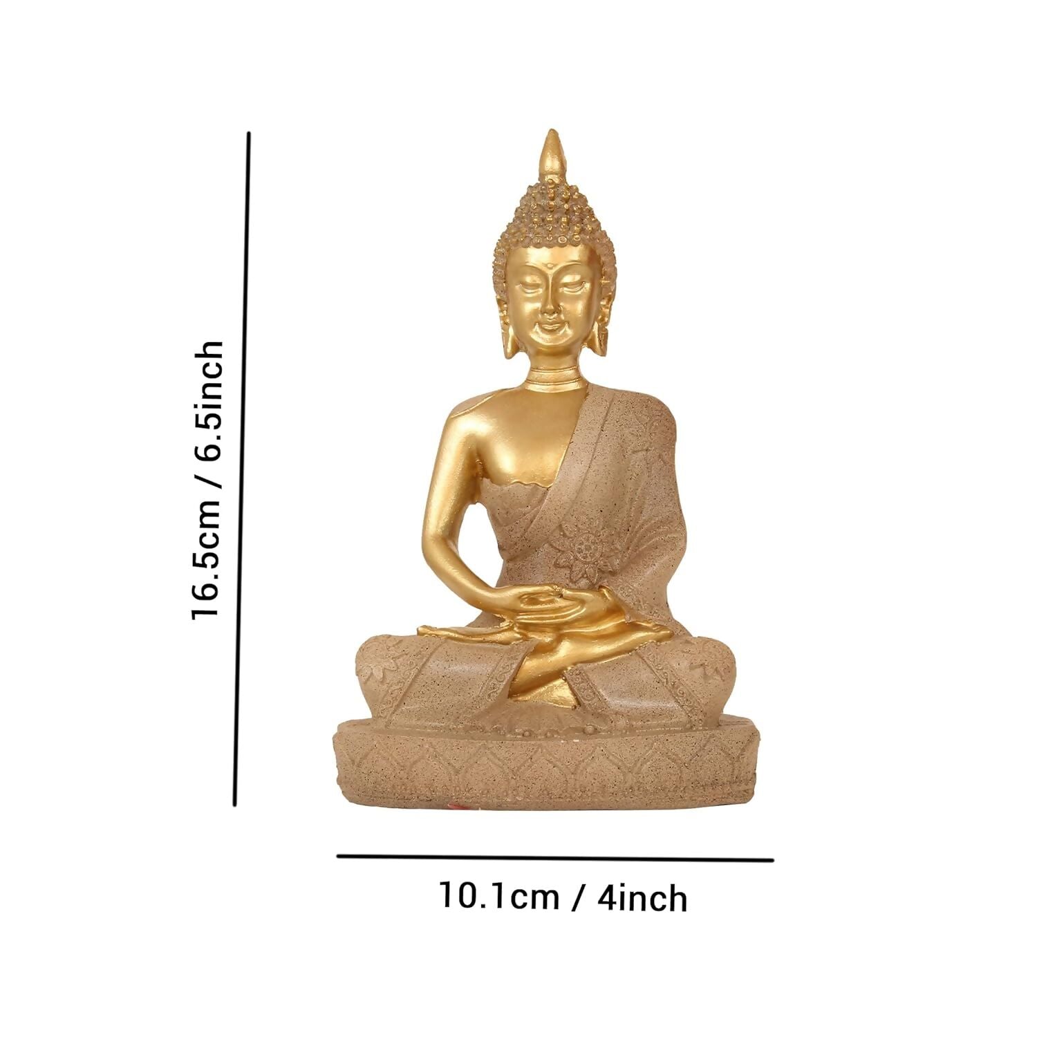 Tied Ribbons Lord Buddha Meditating Statue Idol - Grab2buy