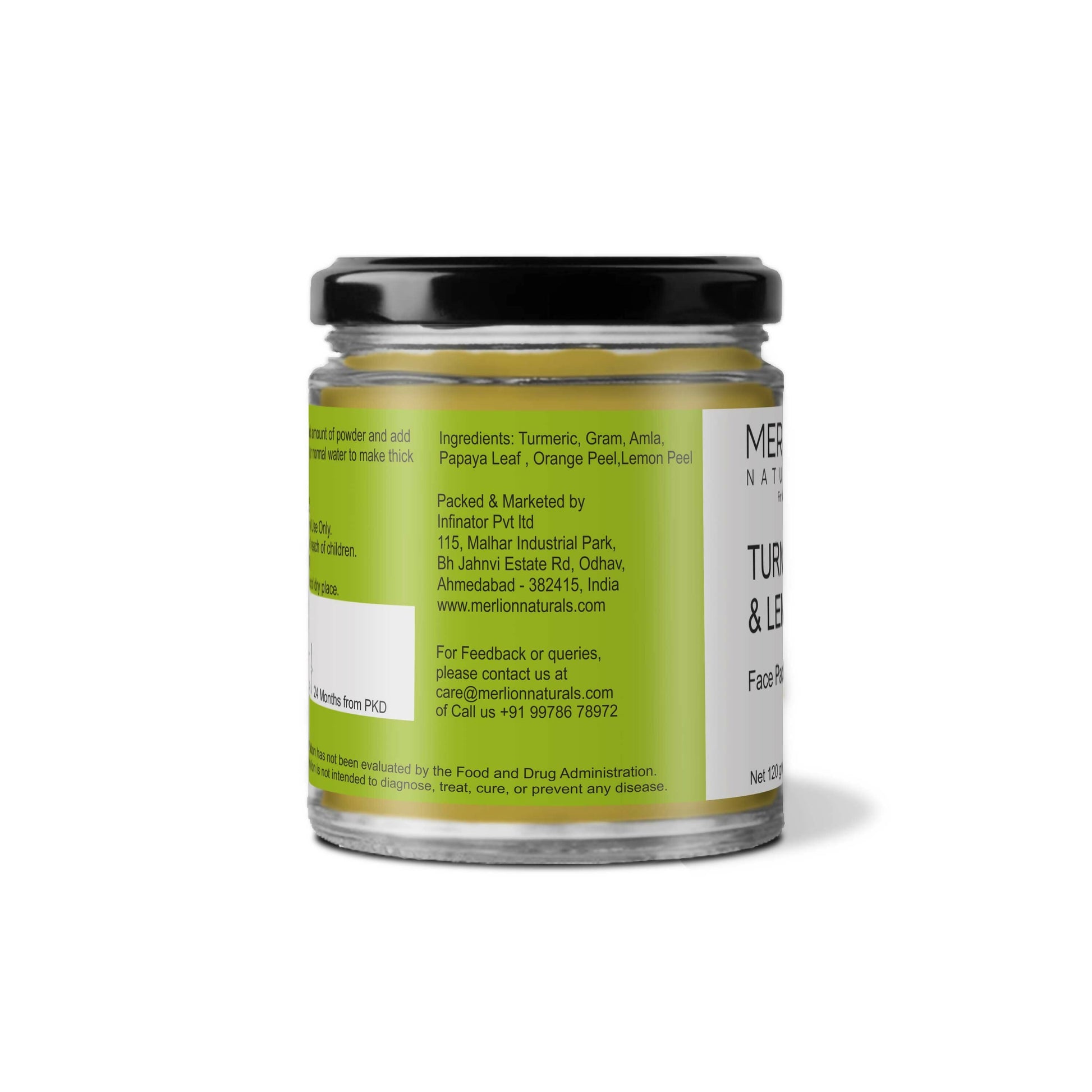 Merlion Naturals Turmeric & Lemon Face Pack Powder