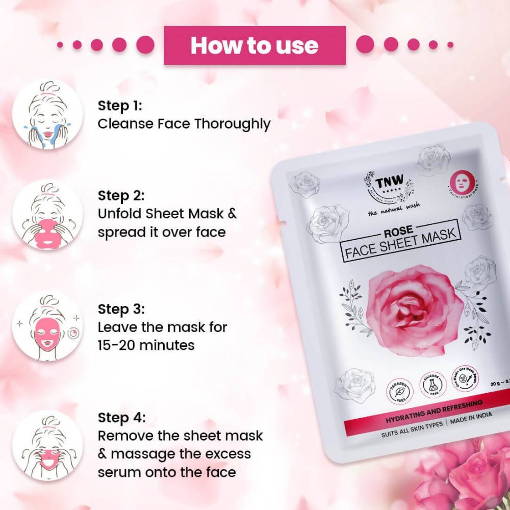 The Natural Wash Rose Face Sheet Mask  Grab2Buy The Natural Wash Grab2Buy