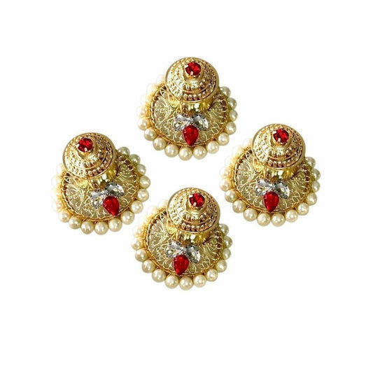 Fancy Kumkum Holders with Pearls and Kundans - 1 Piece 