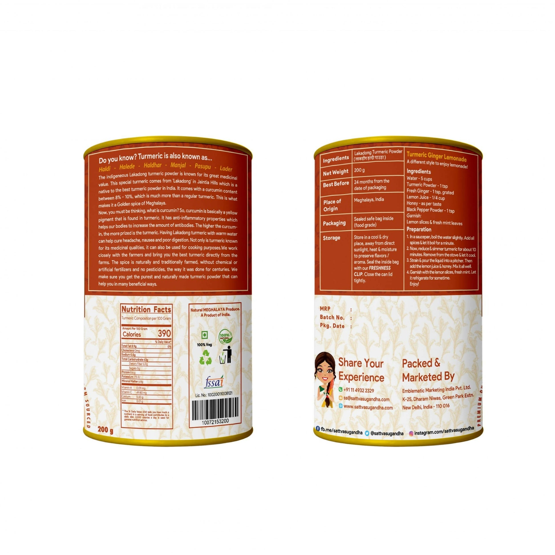 Sattva Sugandha Lakadong Turmeric Powder - Grab2buy