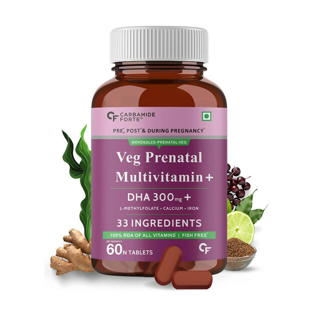 Carbamide Forte Veg Prenatal Multivitamin Tablets with DHA for Women 
