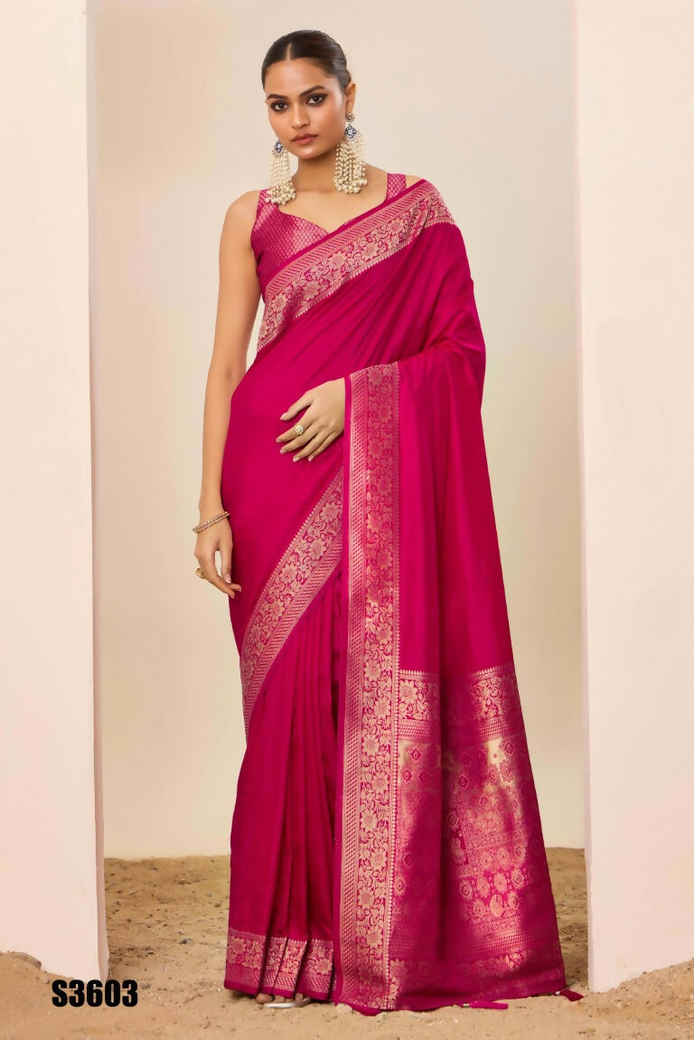 Pink Dolla Silk Wevon Galla Designer Saree - Zeel