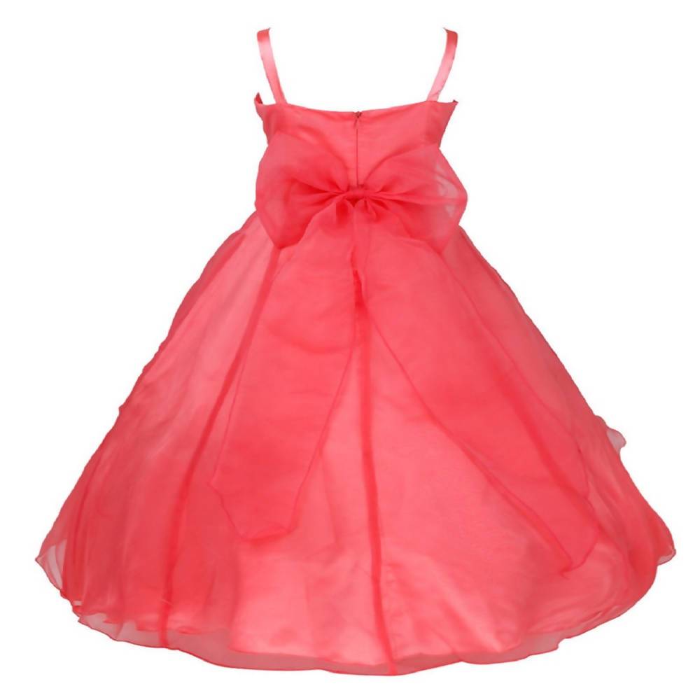 Asmaani Baby Girl's Peach Colour Satin A-Line Maxi Full Length Dress (AS-DRESS_22086) - Grab2buy