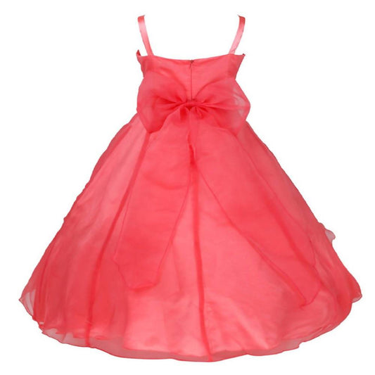 Asmaani Baby Girl's Peach Colour Satin A-Line Maxi Full Length Dress (AS-DRESS_22086) - Grab2buy