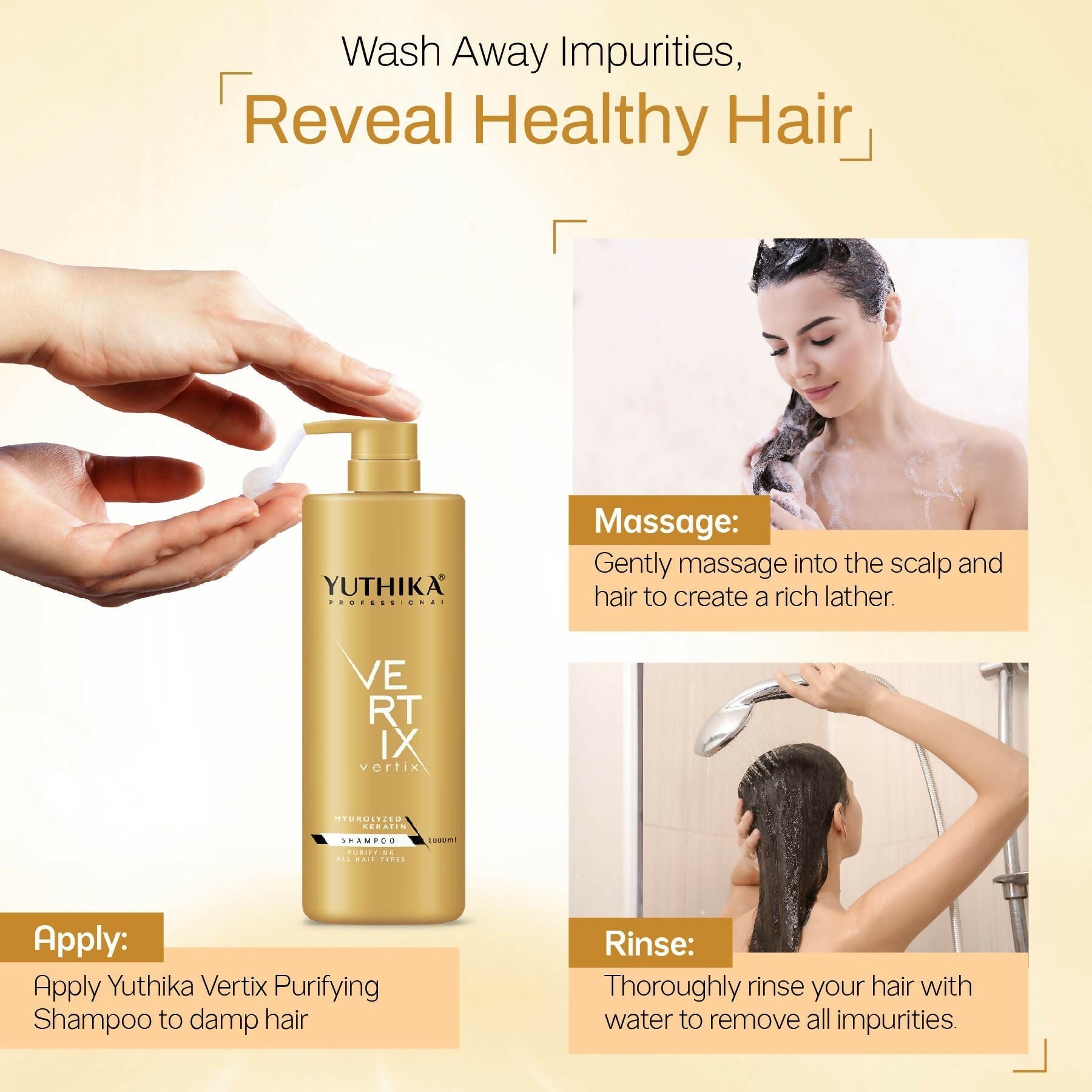Yuthika Professional Vertix Hydrolyzed Keratin Purifying Shampoo  Grab2Buy Yuthika Grab2Buy