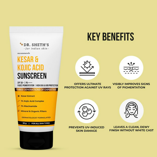 Dr. Sheth's Kesar & Kojic Acid Sunscreen  Grab2Buy Dr. Sheth's Grab2Buy