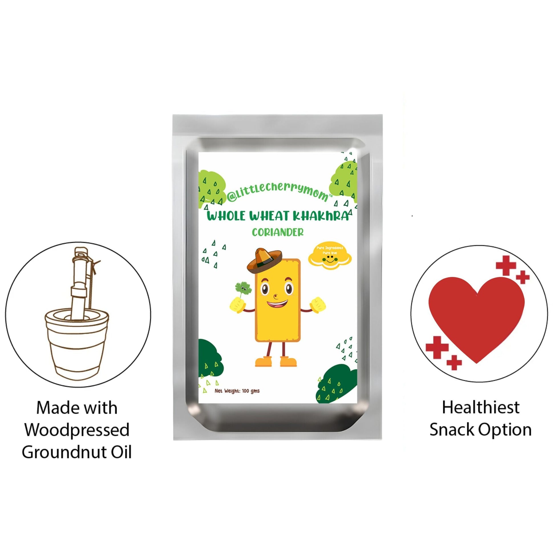 Littlecherrymom Whole Wheat Khakhra ?Coriander | Swadesiicart