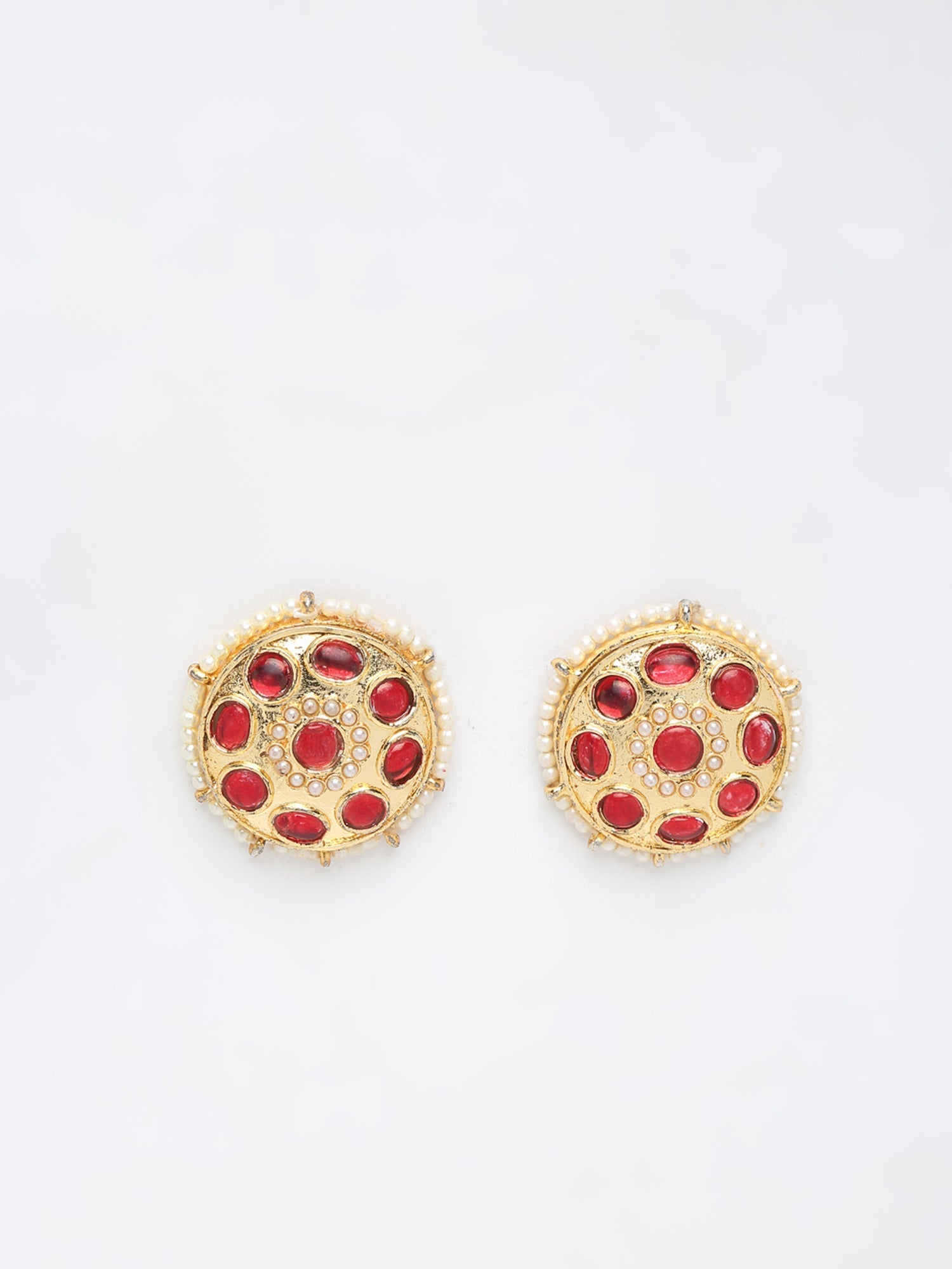 Kundan & Pearl Studs - Ruby Raang - Grab2buy