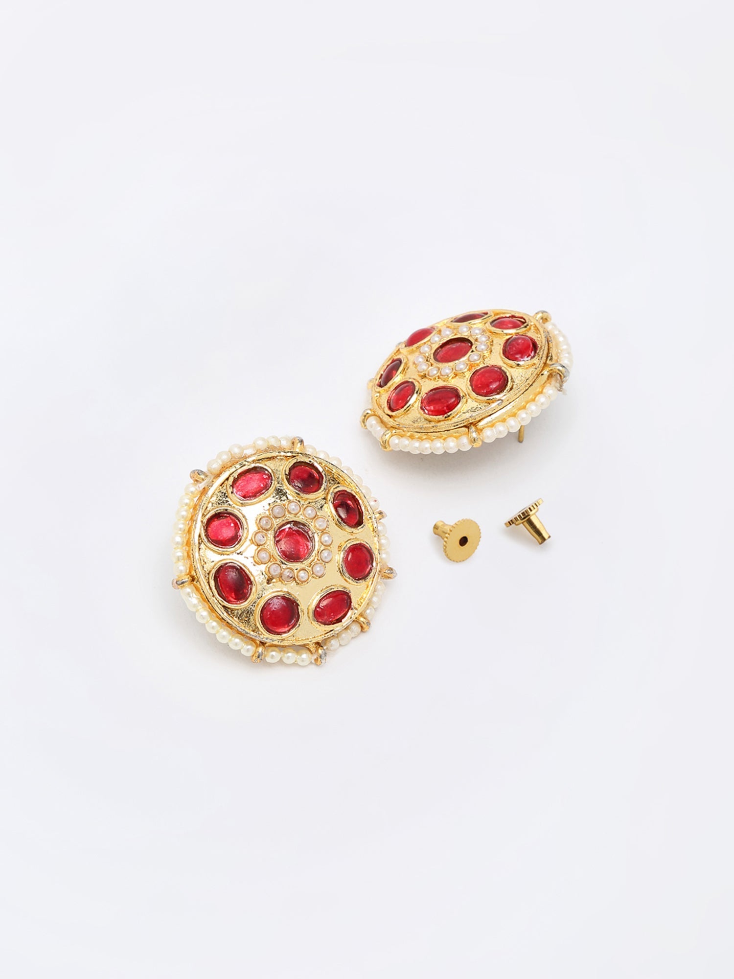 Kundan & Pearl Studs - Ruby Raang - Grab2buy
