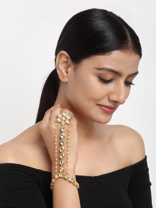 Kundan Hand Harness - Ruby Raang | Grab2Buy