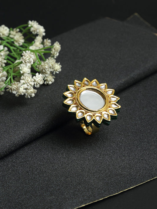 Kundan Cocktail Ring - Ruby Raang - Grab2buy
