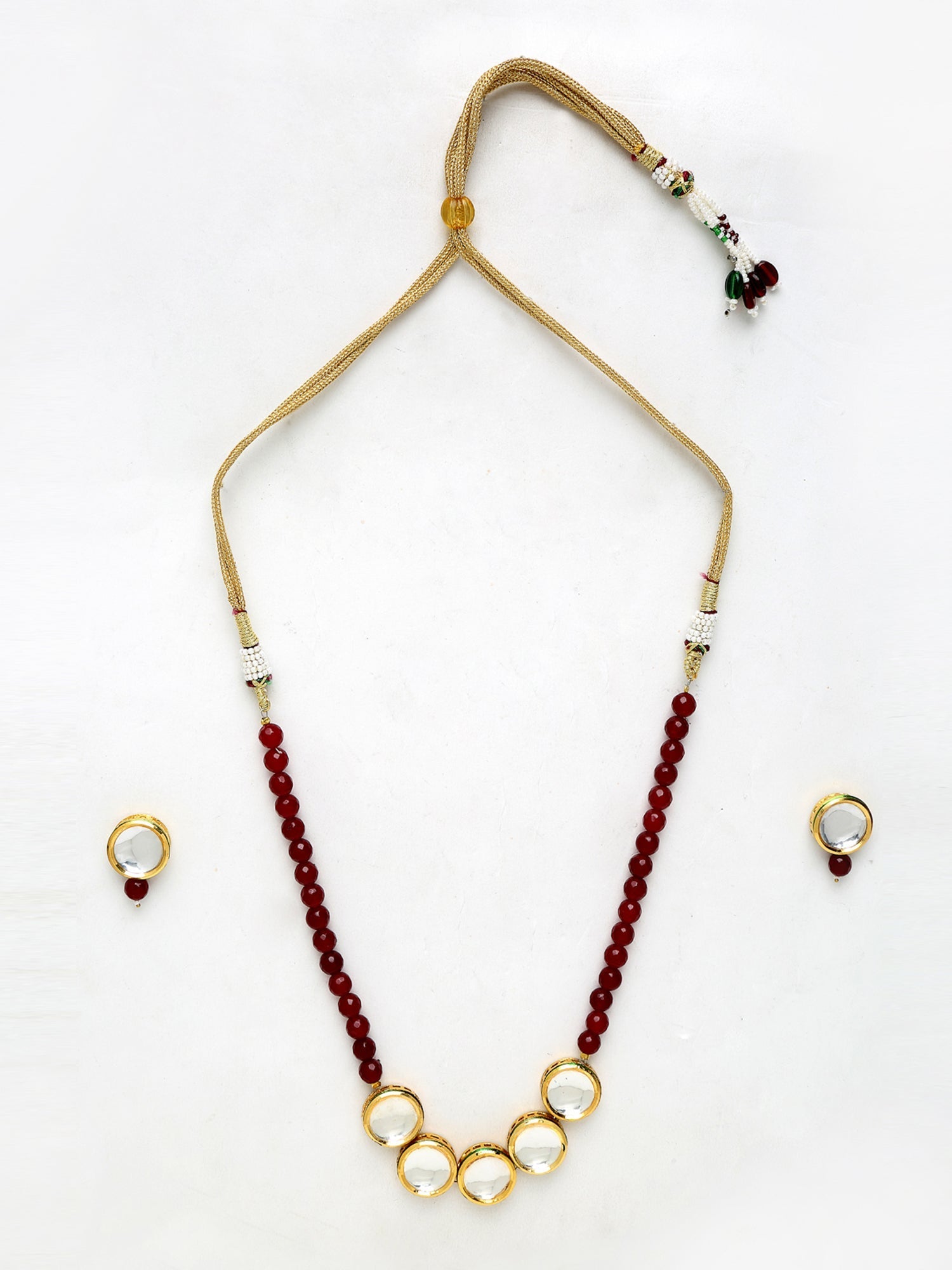 Kundan Neckpiece With Studs - Ruby Raang - Grab2buy