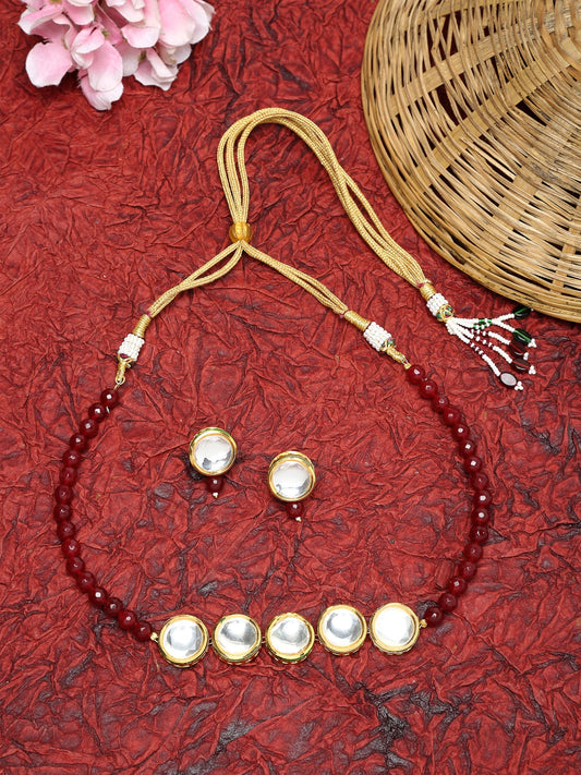 Kundan Neckpiece With Studs - Ruby Raang - Grab2buy