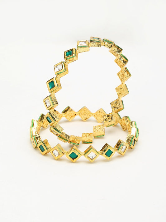 Kundan Bangles Set Of 2 - Ruby Raang - Grab2buy