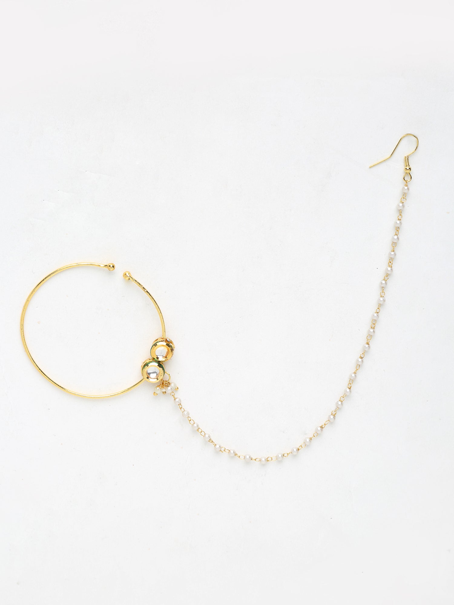 Double Kundan Nose Ring - Ruby Raang  Grab2Buy Ruby Raang Grab2Buy