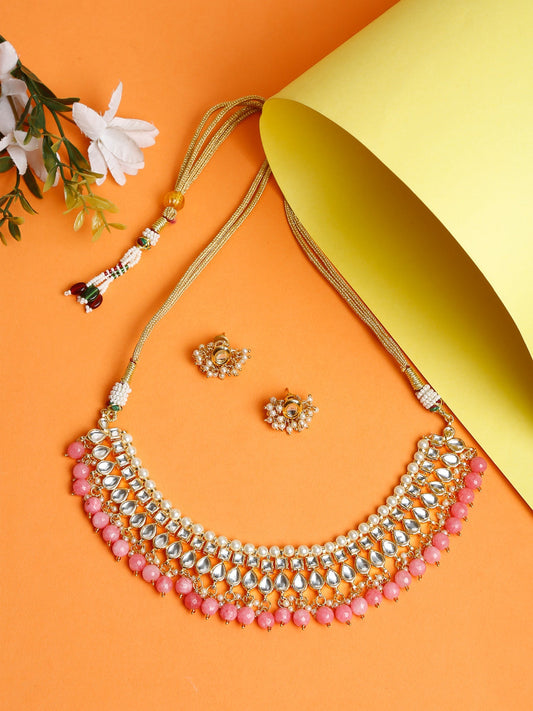 Stone Kundan Choker With Studs - Ruby Raang - Grab2buy