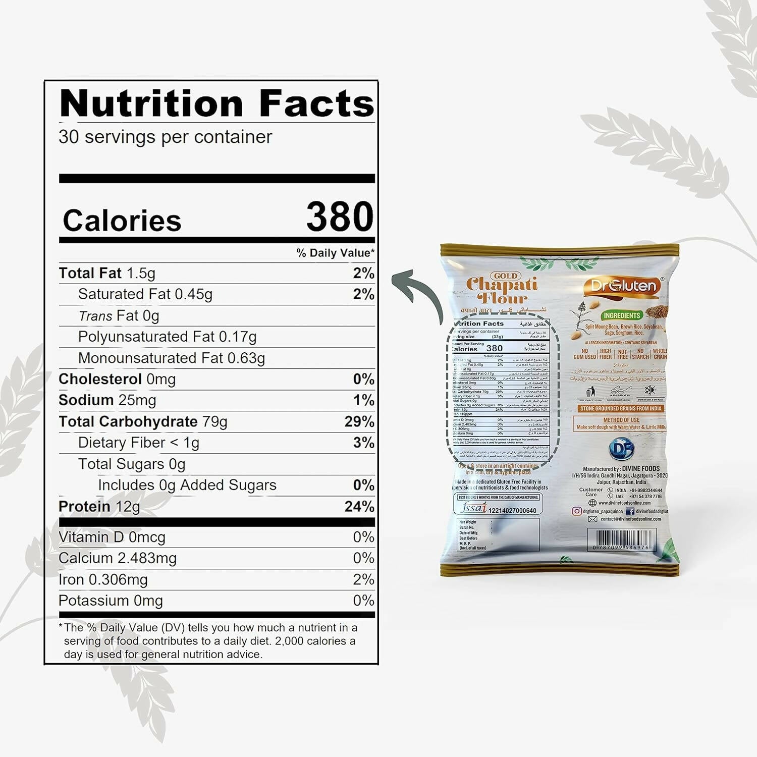 Dr. Gluten Multigrain Gold Chapati Flour Atta 