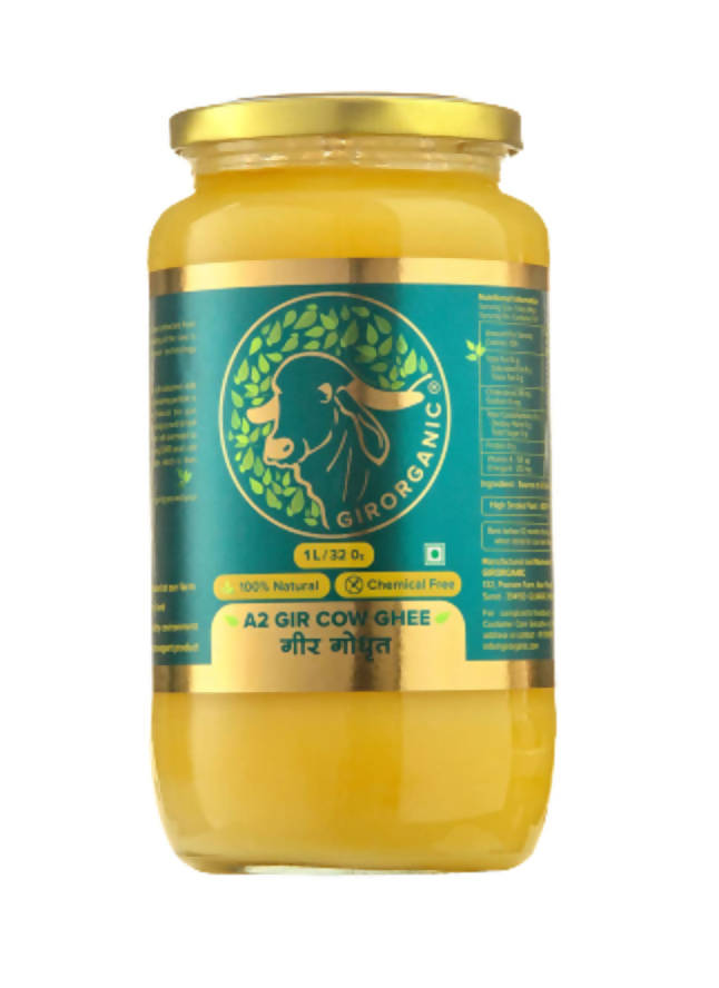 GirOrganic A2 Gir Cow Ghee - Pure A2 Gir Cow Ghee, Organic Grass Fed Ghee 