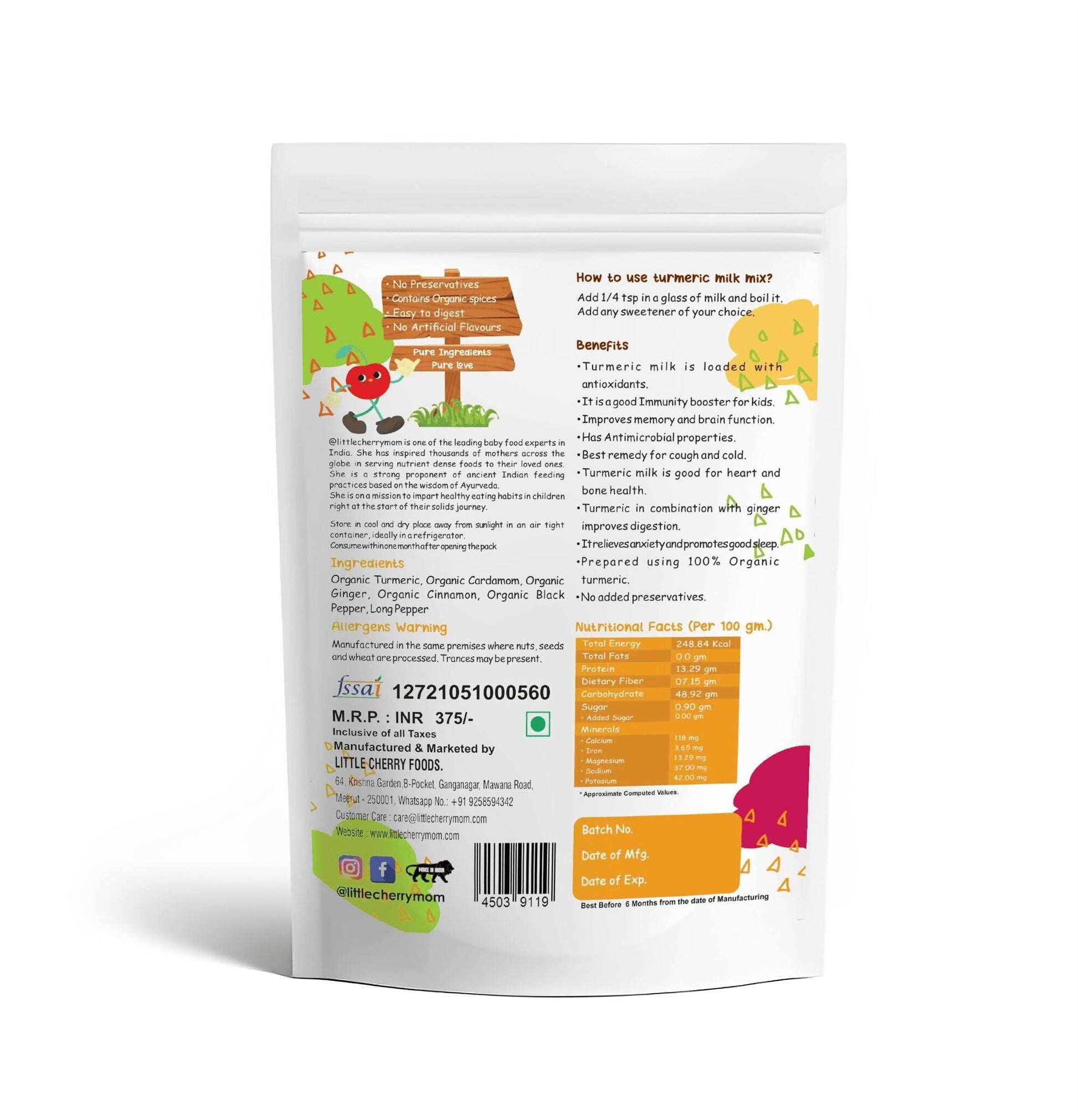 Littlecherrymom Turmeric Milk Mix | Swadesiicart