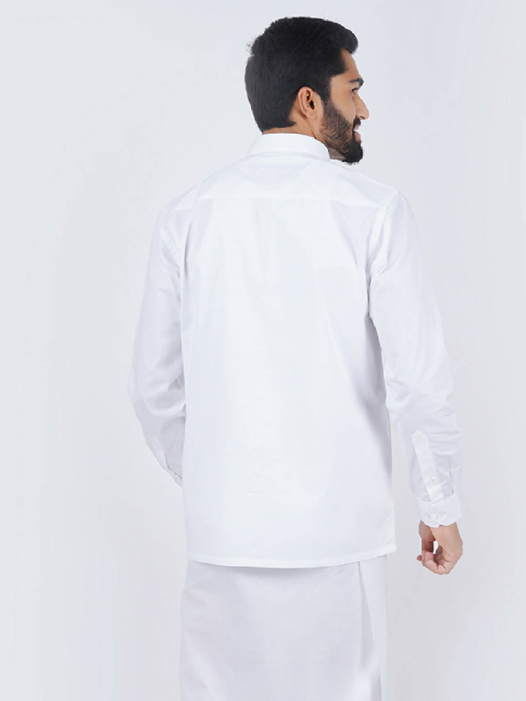 Ramraj Cotton Mens Full Sleeve Formal 100 % Cotton White Shirt 