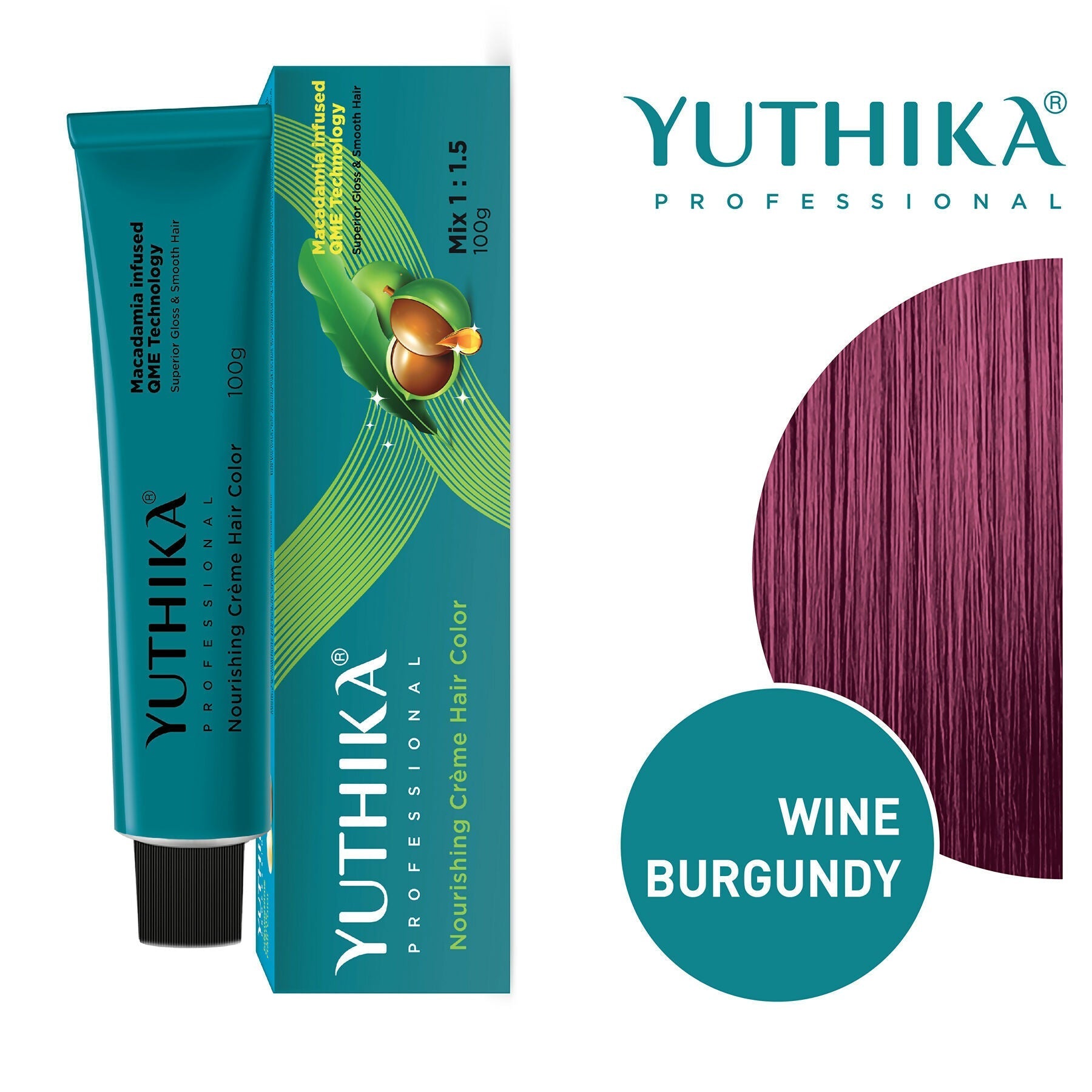 Yuthika Professional Creme Hair Colour - Wine Burgundy  Grab2Buy Yuthika Grab2Buy