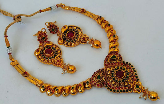Multicolor Kemp Antique Necklace Set For Women - Grab2buy