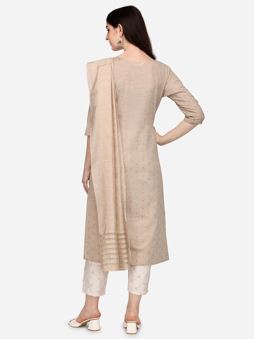 Embroidered Kurta With Pant & Dupatta Set, Multicolor - Hiral Fashion
