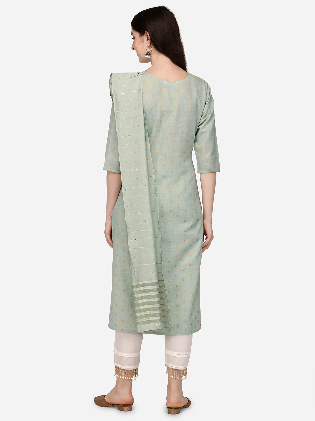 Embroidered Kurta With Pant & Dupatta Set, Multicolor - Hiral Fashion