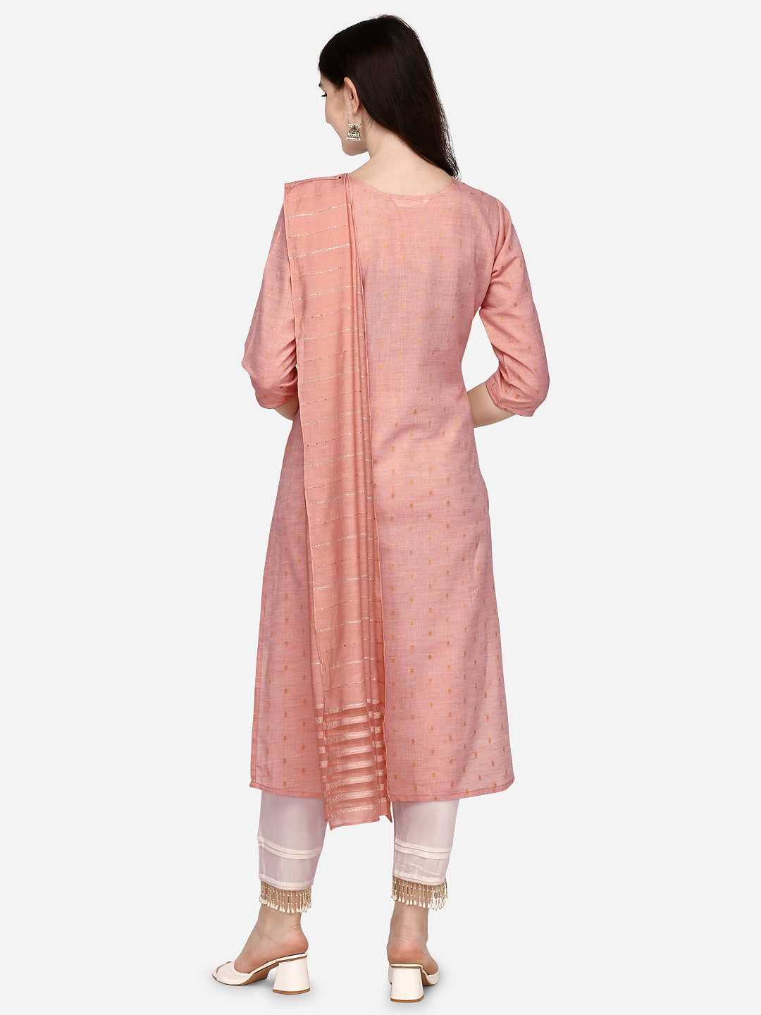 Embroidered Kurta With Pant & Dupatta Set, Multicolor - Hiral Fashion